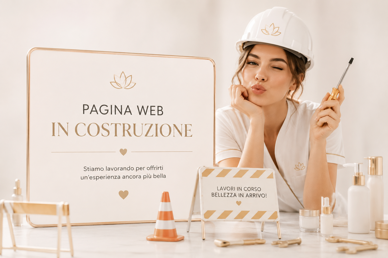 Pagina web in costruzione — lavori in corso, bellezza in arrivo